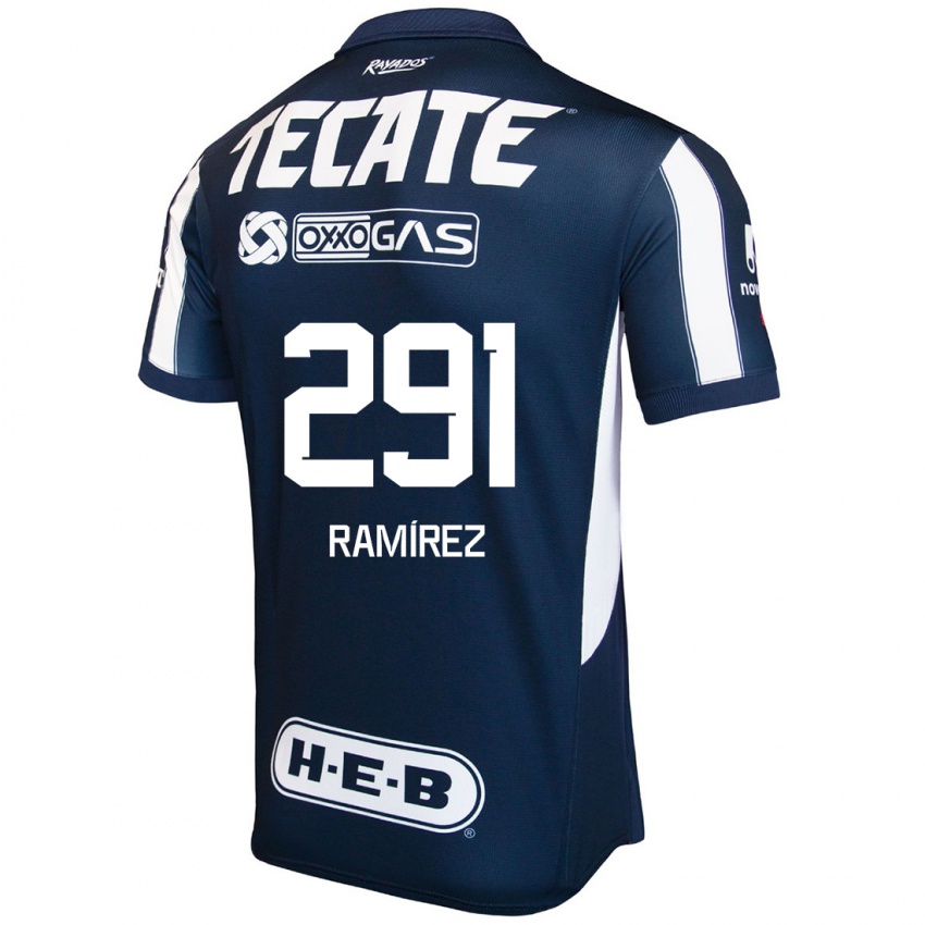 Hombre Camiseta Fabián Ramírez #291 Azul Rojo Blanco 1ª Equipación 2024/25 La Camisa Chile