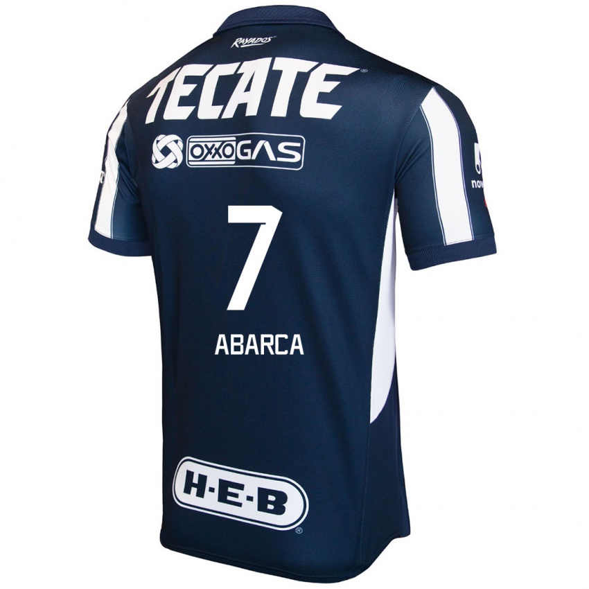 Hombre Camiseta Vidalia Abarca #7 Azul Rojo Blanco 1ª Equipación 2024/25 La Camisa Chile