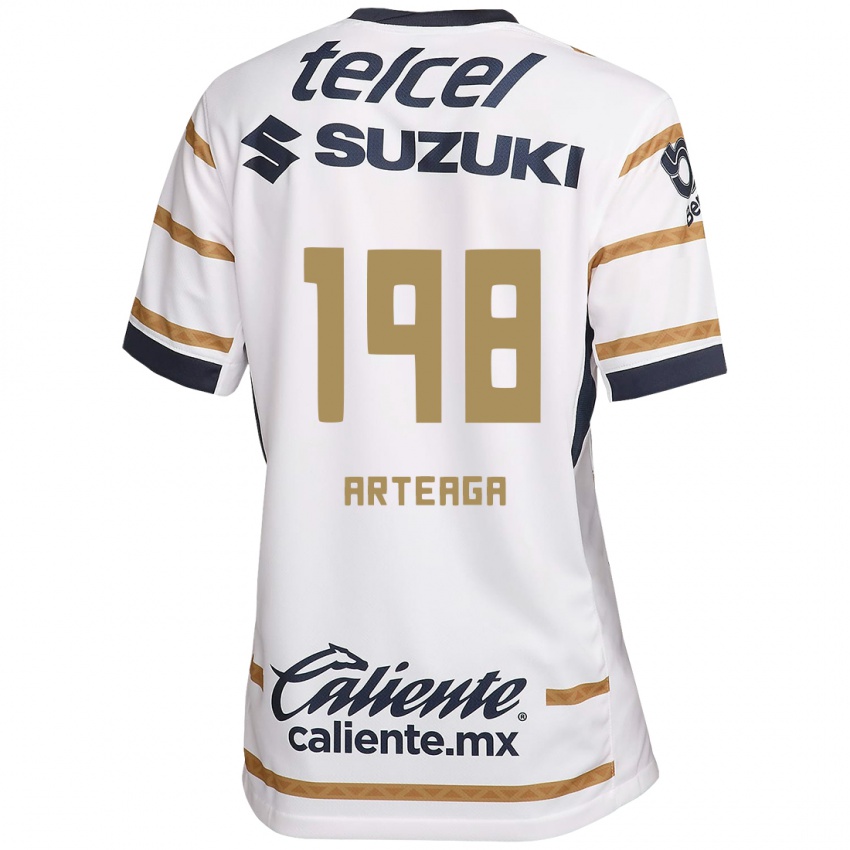 Hombre Camiseta Edwin Arteaga #198 Obsidiana Blanca 1ª Equipación 2024/25 La Camisa Chile