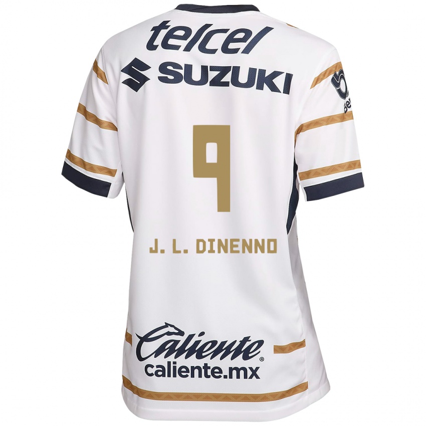 Hombre Camiseta Juan Dinenno #9 Obsidiana Blanca 1ª Equipación 2024/25 La Camisa Chile