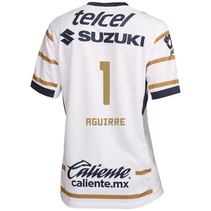 Hombre Camiseta Miriam Aguirre #1 Obsidiana Blanca 1ª Equipación 2024/25 La Camisa Chile