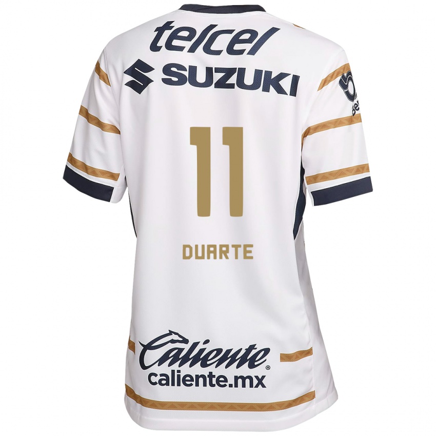 Hombre Camiseta Luz Duarte #11 Obsidiana Blanca 1ª Equipación 2024/25 La Camisa Chile