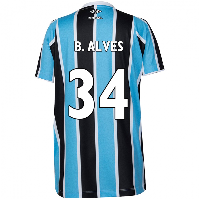 Hombre Camiseta Bruno Alves #34 Azul Negro Blanco 1ª Equipación 2024/25 La Camisa Chile