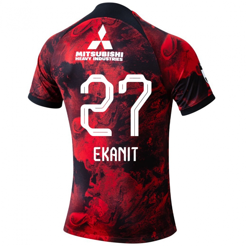 Hombre Camiseta Ekanit Panya #27 Negro Rojo 1ª Equipación 2024/25 La Camisa Chile