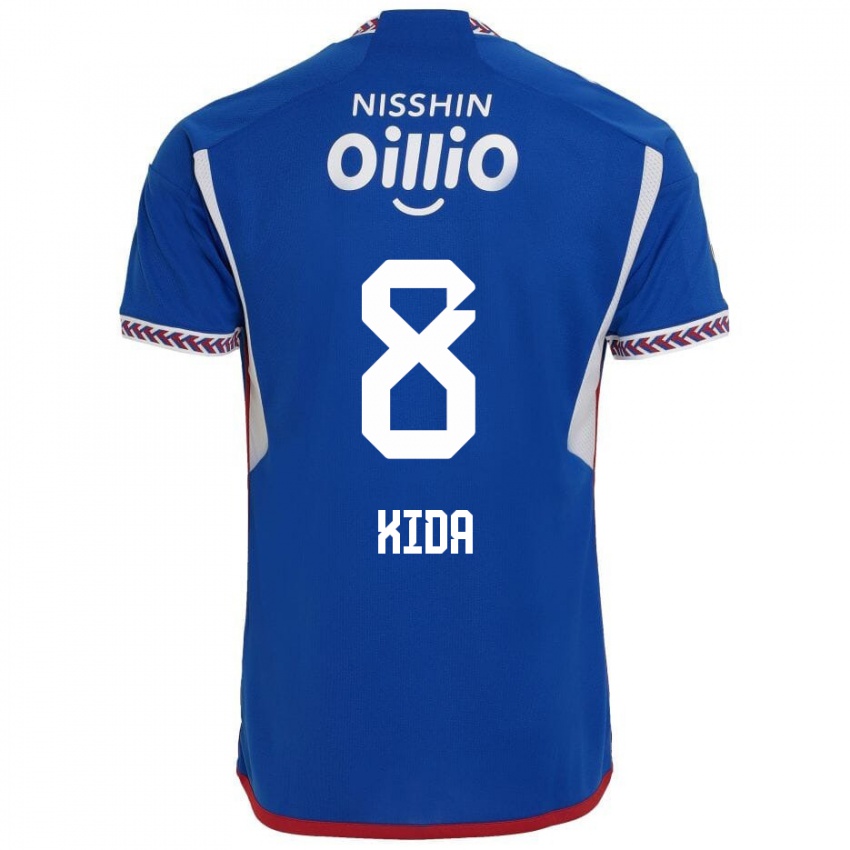 Hombre Camiseta Takuya Kida #8 Azul Blanco Rojo 1ª Equipación 2024/25 La Camisa Chile