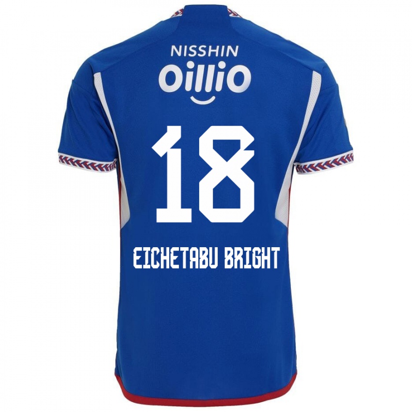 Hombre Camiseta Kai Eichetabu Bright #18 Azul Blanco Rojo 1ª Equipación 2024/25 La Camisa Chile