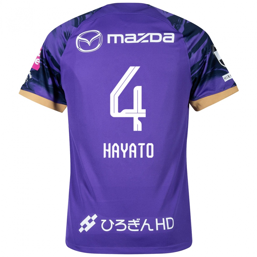 Hombre Camiseta Hayato Araki #4 Púrpura Blanco 1ª Equipación 2024/25 La Camisa Chile