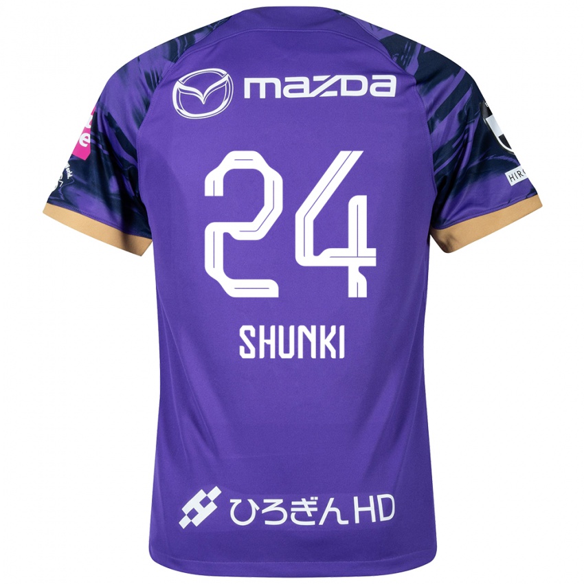 Hombre Camiseta Shunki Higashi #24 Púrpura Blanco 1ª Equipación 2024/25 La Camisa Chile