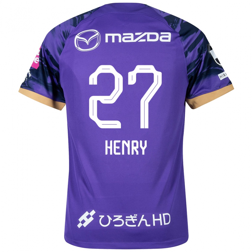 Hombre Camiseta Osamu Henry Iyoha #27 Púrpura Blanco 1ª Equipación 2024/25 La Camisa Chile