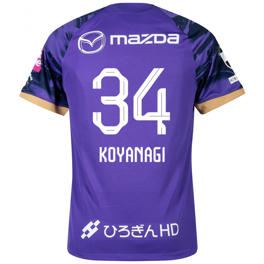 Hombre Camiseta Shu Koyanagi #34 Púrpura Blanco 1ª Equipación 2024/25 La Camisa Chile