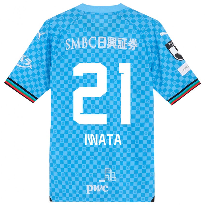 Hombre Camiseta Kantaro Iwata #21 Azul Celeste 1ª Equipación 2024/25 La Camisa Chile