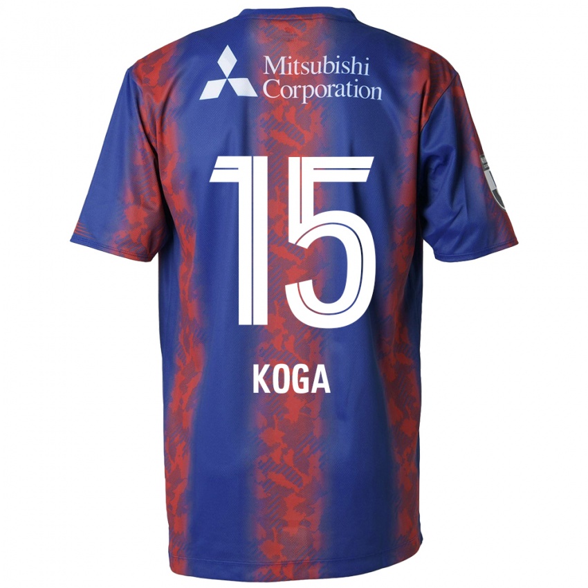 Hombre Camiseta Shun Koga #15 Azul Rojo 1ª Equipación 2024/25 La Camisa Chile