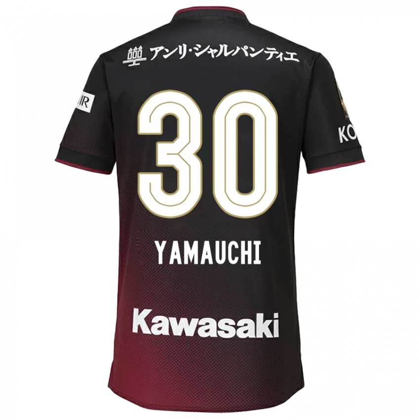 Hombre Camiseta Kakeru Yamauchi #30 Negro Rojo 1ª Equipación 2024/25 La Camisa Chile