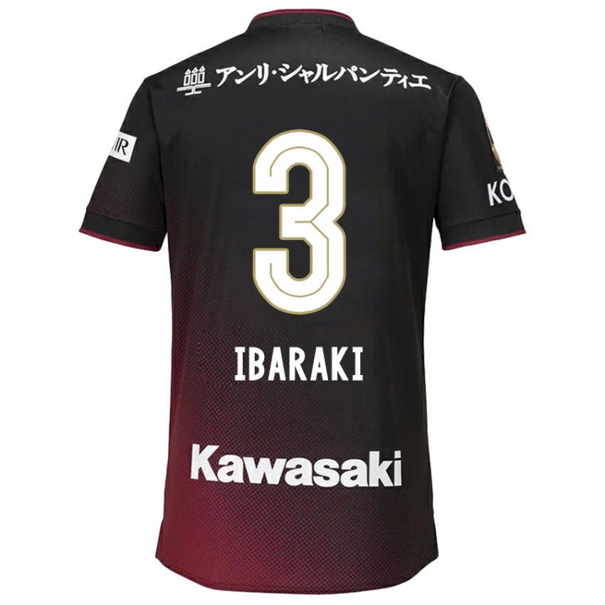 Hombre Camiseta Riku Ibaraki #3 Negro Rojo 1ª Equipación 2024/25 La Camisa Chile