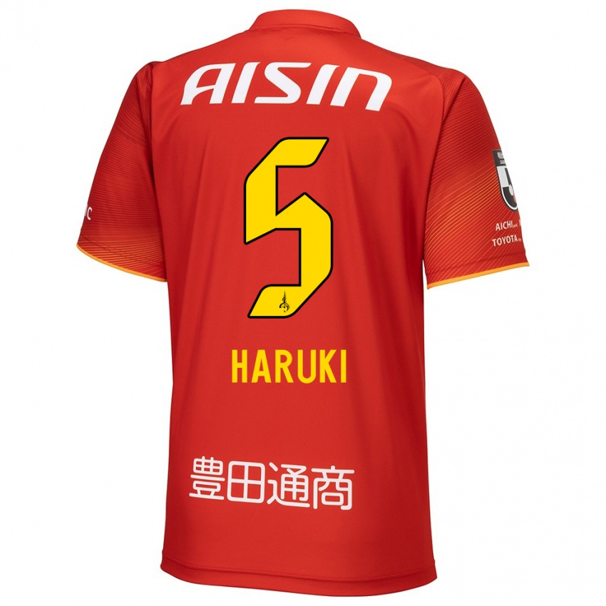 Hombre Camiseta Haruki Yoshida #5 Rojo Blanco Amarillo 1ª Equipación 2024/25 La Camisa Chile