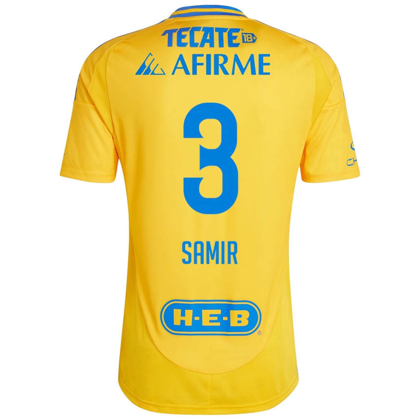 Hombre Camiseta Samir Caetano #3 Oro Amarillo 1ª Equipación 2024/25 La Camisa Chile