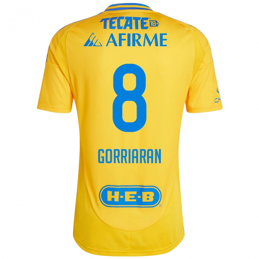 Hombre Camiseta Fernando Gorriaran #8 Oro Amarillo 1ª Equipación 2024/25 La Camisa Chile