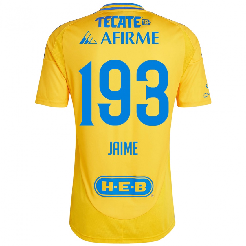 Hombre Camiseta Kenneth Jaime #193 Oro Amarillo 1ª Equipación 2024/25 La Camisa Chile