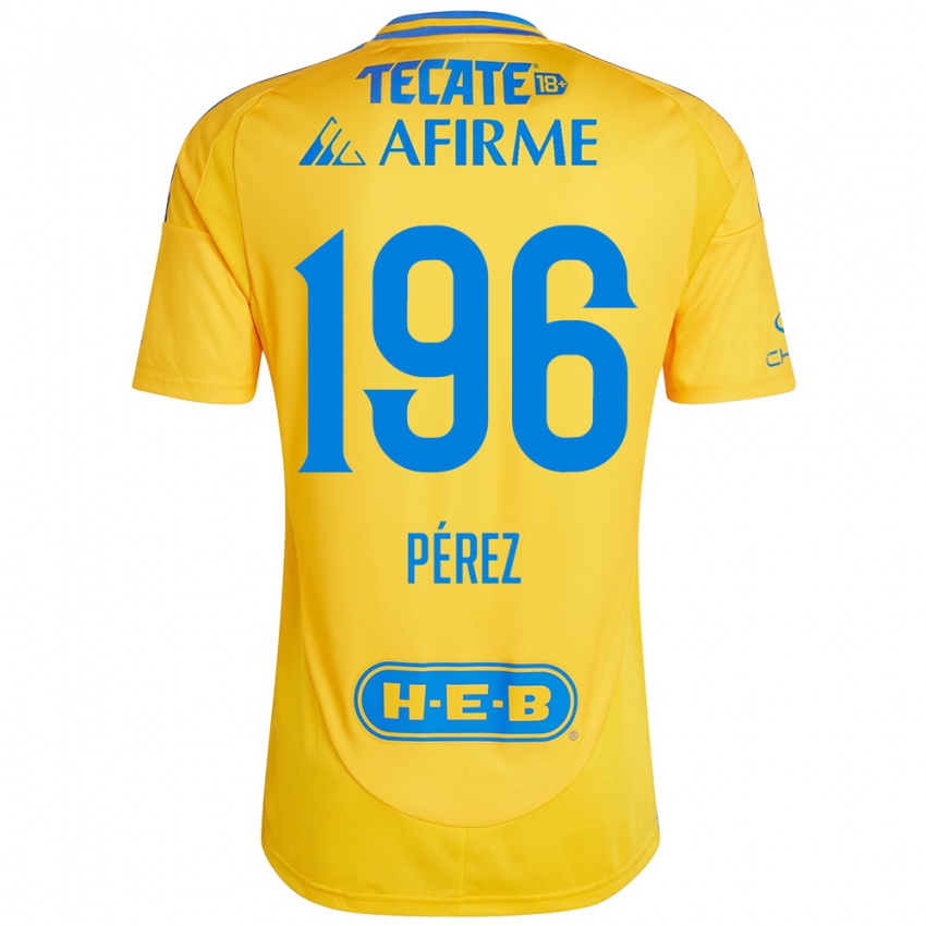 Hombre Camiseta Axel Pérez #196 Oro Amarillo 1ª Equipación 2024/25 La Camisa Chile