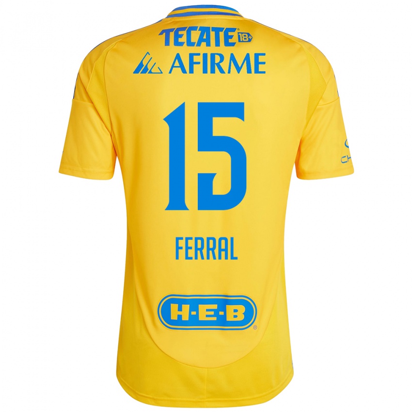 Hombre Camiseta Cristina Ferral #15 Oro Amarillo 1ª Equipación 2024/25 La Camisa Chile