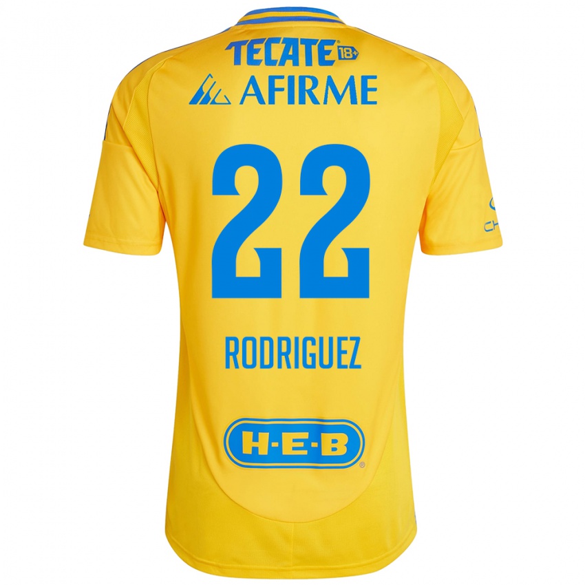 Hombre Camiseta Anika Rodriguez #22 Oro Amarillo 1ª Equipación 2024/25 La Camisa Chile