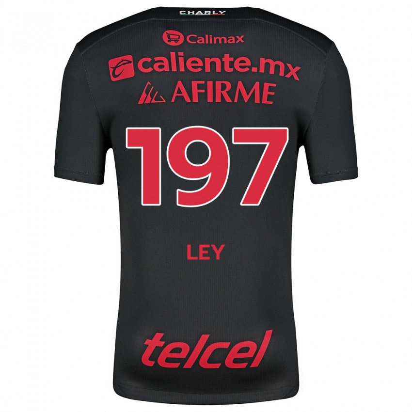 Hombre Camiseta Emanuel Ley #197 Negro Rojo 1ª Equipación 2024/25 La Camisa Chile