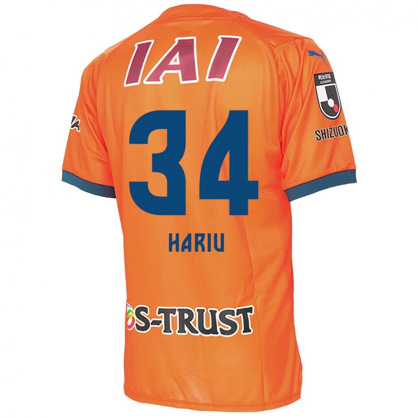 Hombre Camiseta Ryota Hariu #34 Naranja Azul 1ª Equipación 2024/25 La Camisa Chile