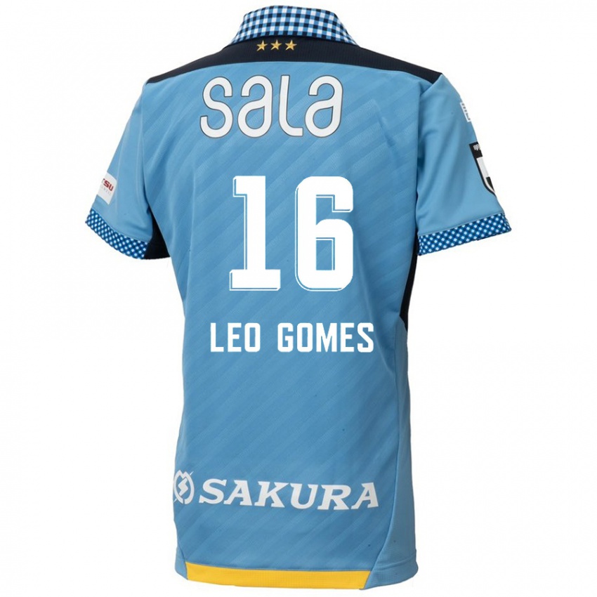 Hombre Camiseta Léo Gomes #16 Azul Negro 1ª Equipación 2024/25 La Camisa Chile