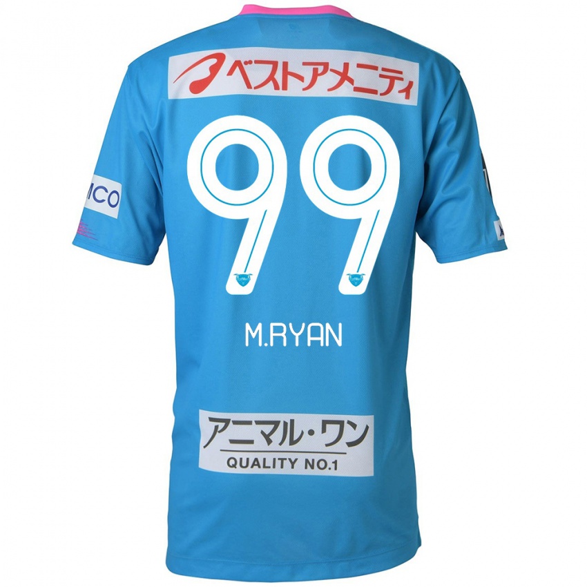 Hombre Camiseta Marcelo Ryan #99 Azul Rosado 1ª Equipación 2024/25 La Camisa Chile