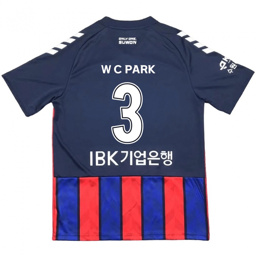 Hombre Camiseta Cheol-Woo Park #3 Azul Rojo 1ª Equipación 2024/25 La Camisa Chile