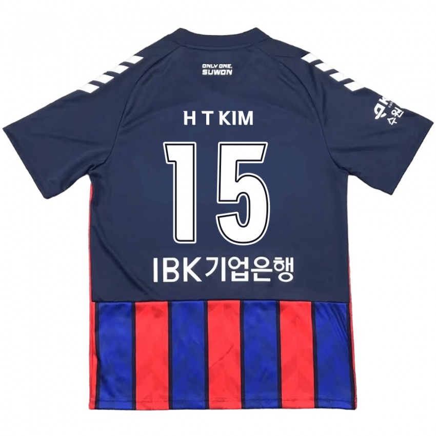 Hombre Camiseta Tae-Han Kim #15 Azul Rojo 1ª Equipación 2024/25 La Camisa Chile