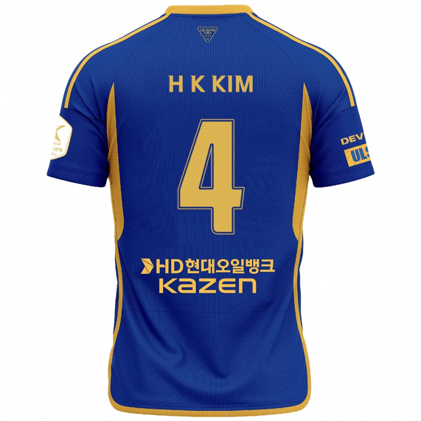 Hombre Camiseta Kee-Hee Kim #4 Azul Amarillo 1ª Equipación 2024/25 La Camisa Chile