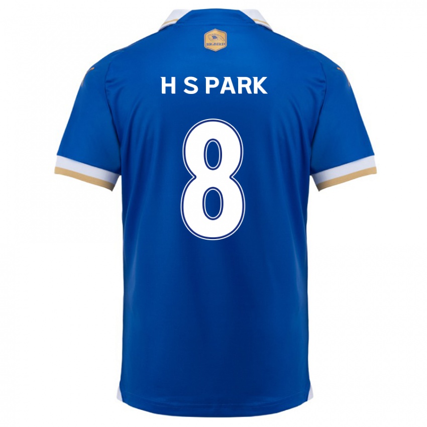 Hombre Camiseta Sang-Hyeok Park #8 Azul Blanco 1ª Equipación 2024/25 La Camisa Chile