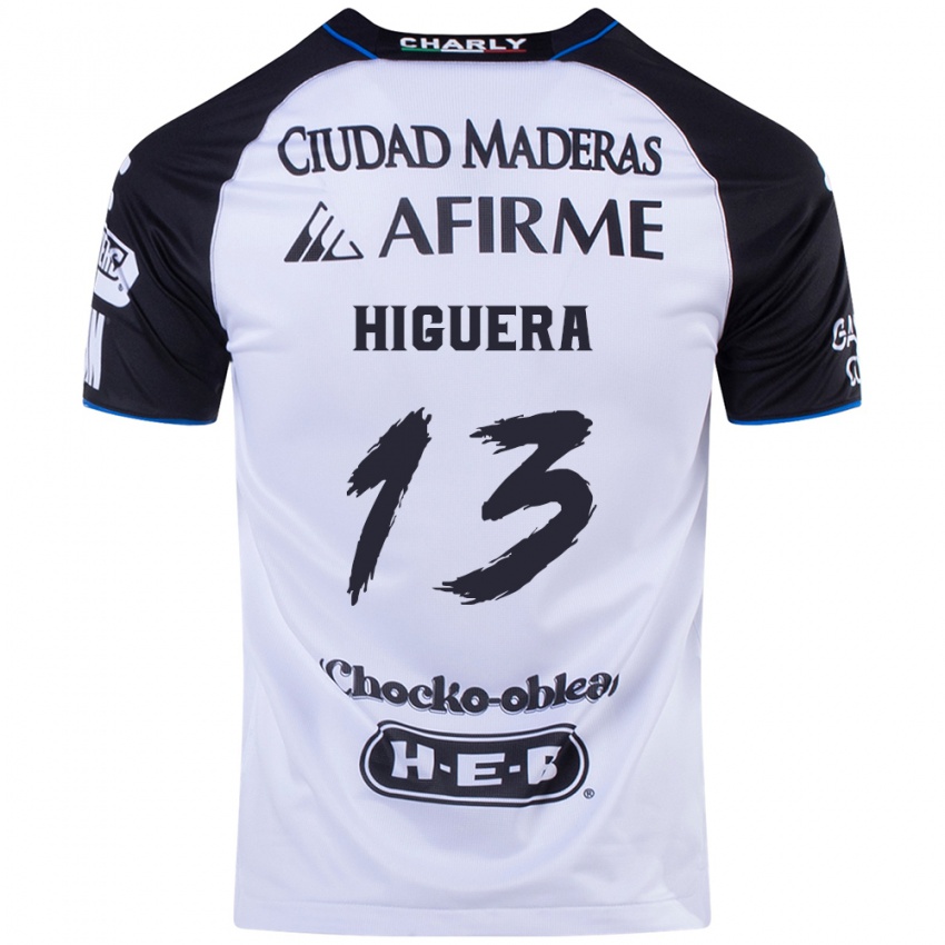 Hombre Camiseta Carlos Higuera #13 Azul Negro 1ª Equipación 2024/25 La Camisa Chile