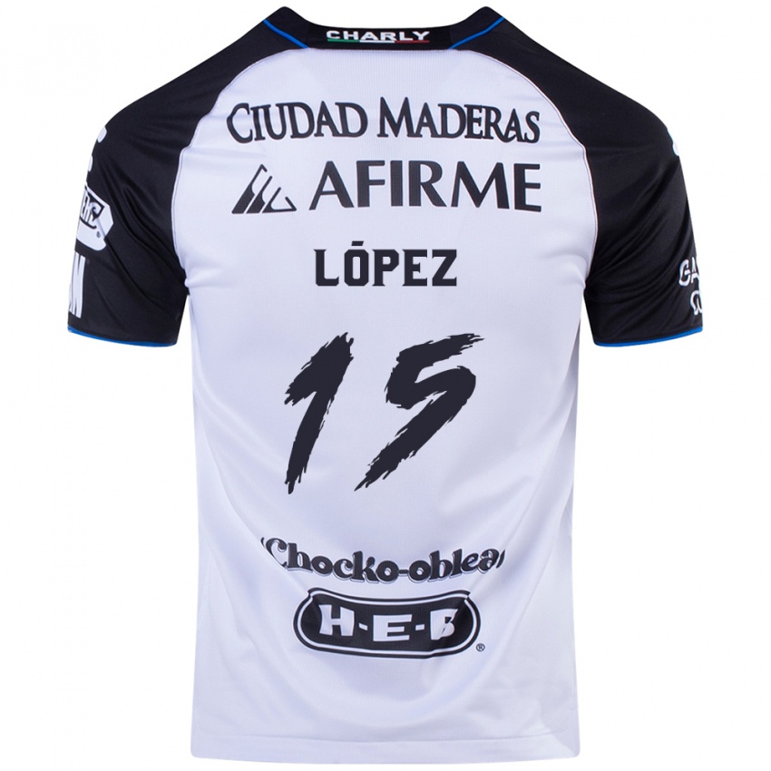 Hombre Camiseta Victor Lopez #15 Azul Negro 1ª Equipación 2024/25 La Camisa Chile