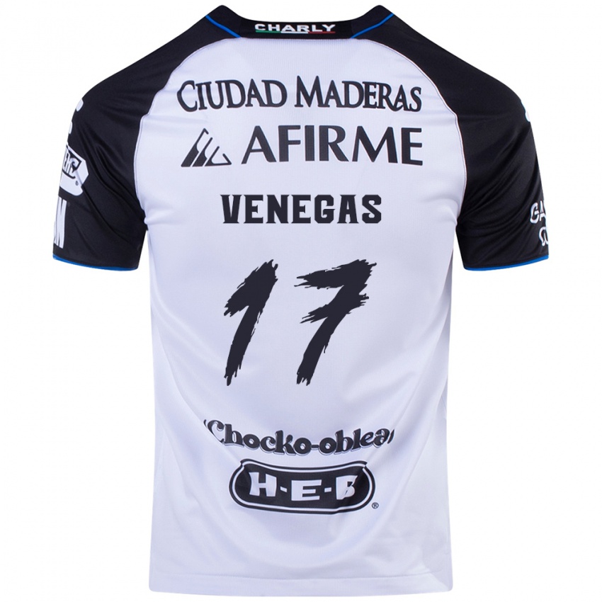 Hombre Camiseta Francisco Venegas #17 Azul Negro 1ª Equipación 2024/25 La Camisa Chile