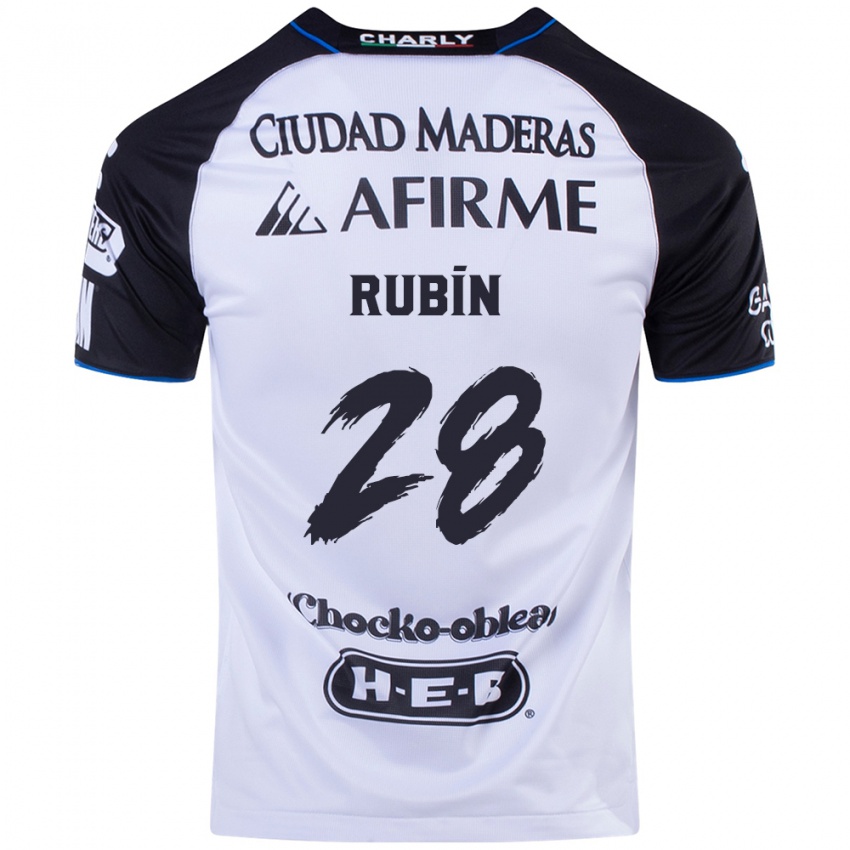 Hombre Camiseta Rubio Rubín #28 Azul Negro 1ª Equipación 2024/25 La Camisa Chile