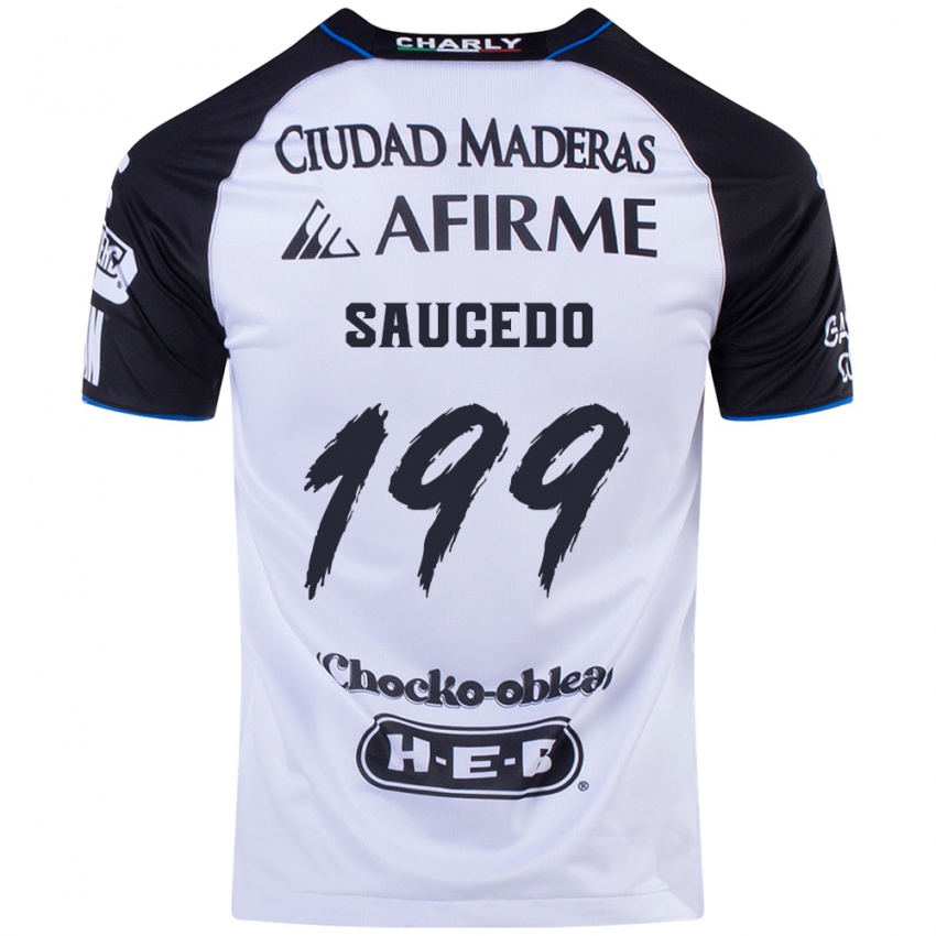 Hombre Camiseta Christian Saucedo #199 Azul Negro 1ª Equipación 2024/25 La Camisa Chile