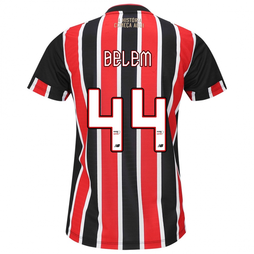 Hombre Camiseta Matheus Belém #44 Negro Rojo Blanco 2ª Equipación 2024/25 La Camisa Chile