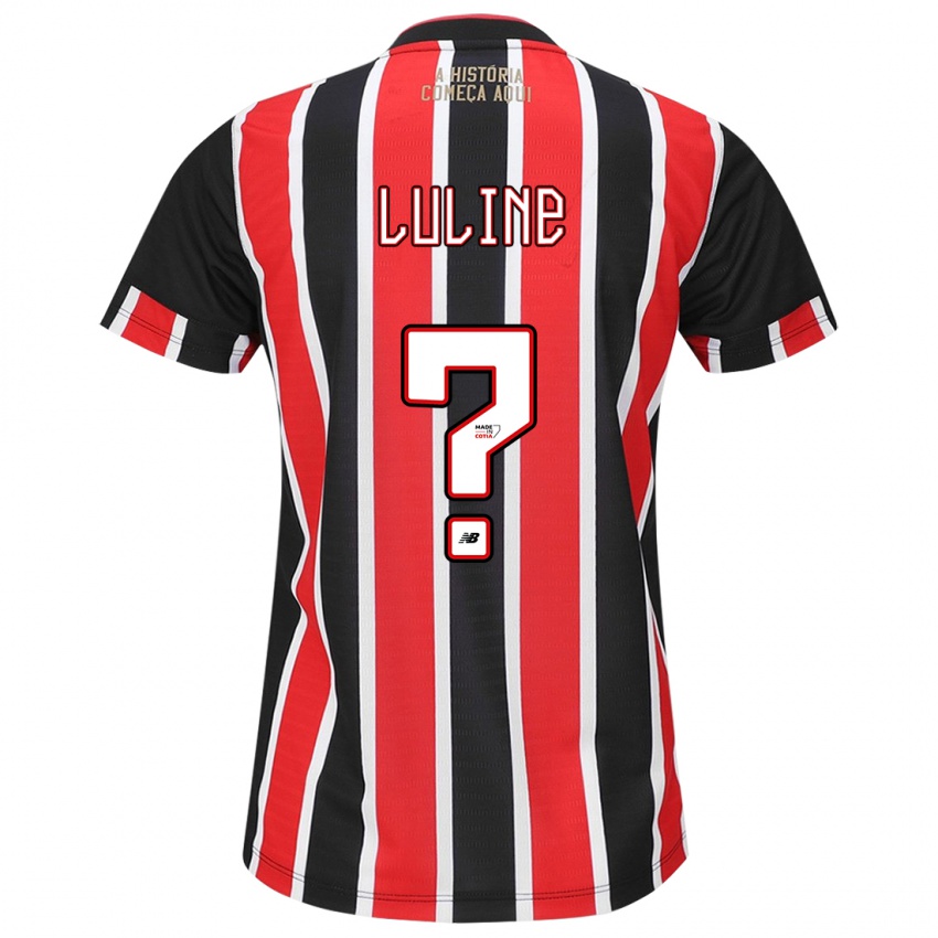 Hombre Camiseta Jonathan Luline #0 Negro Rojo Blanco 2ª Equipación 2024/25 La Camisa Chile