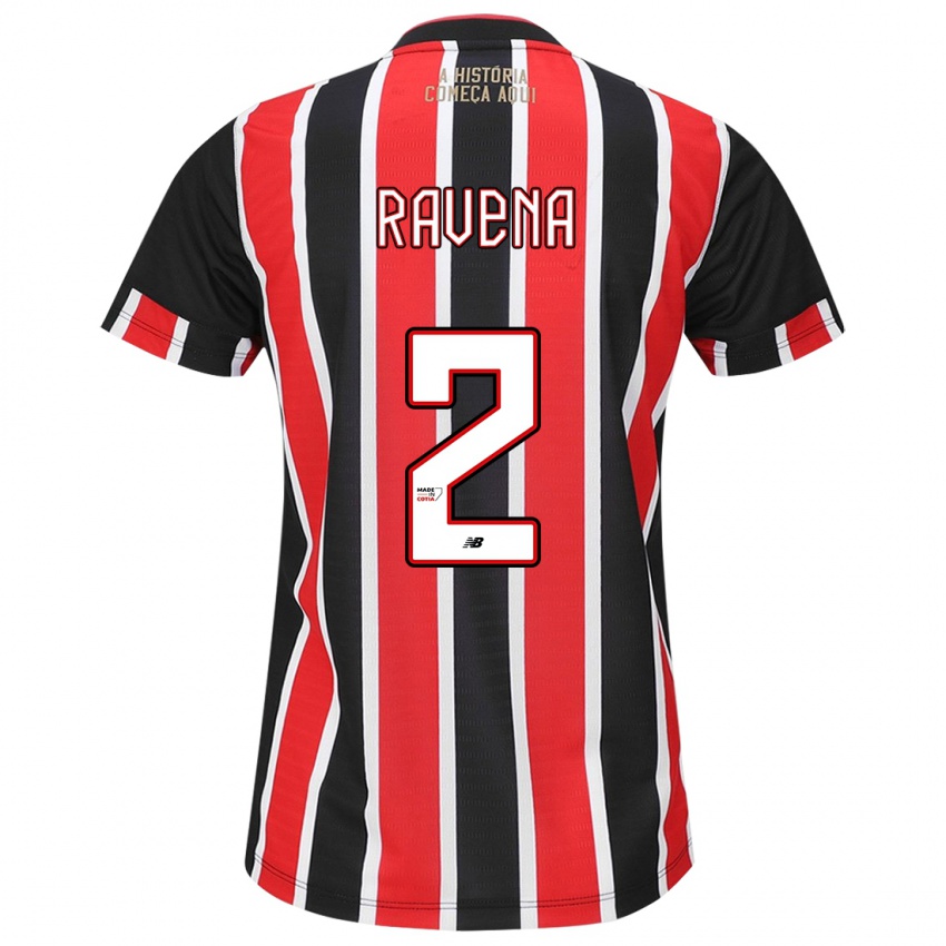 Hombre Camiseta Ravena #2 Negro Rojo Blanco 2ª Equipación 2024/25 La Camisa Chile