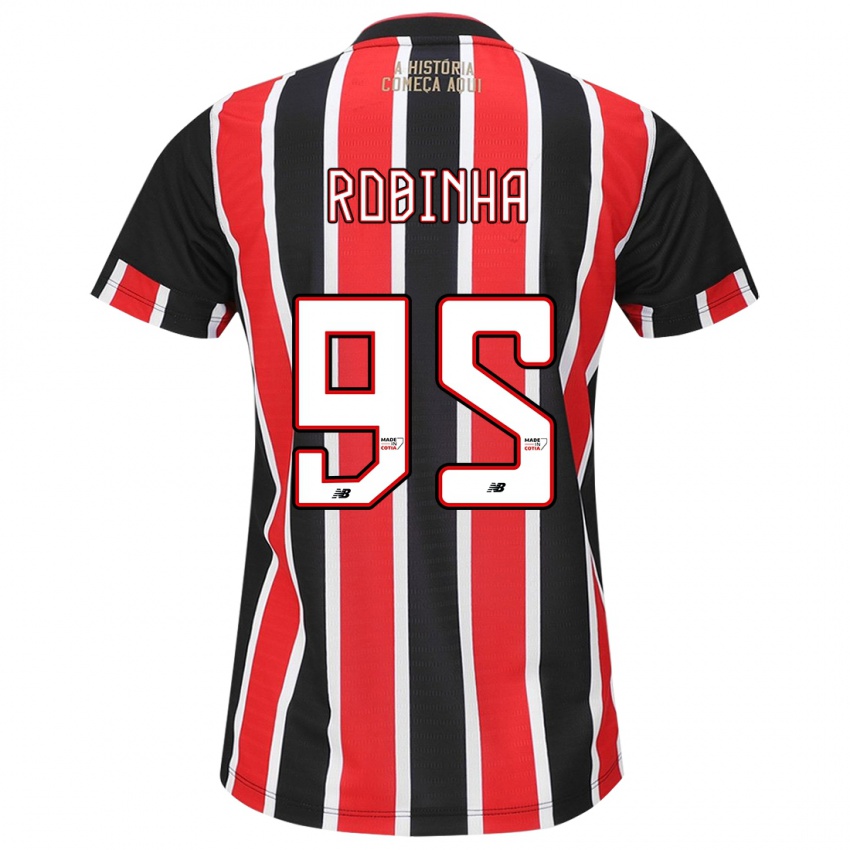 Hombre Camiseta Robinha #95 Negro Rojo Blanco 2ª Equipación 2024/25 La Camisa Chile