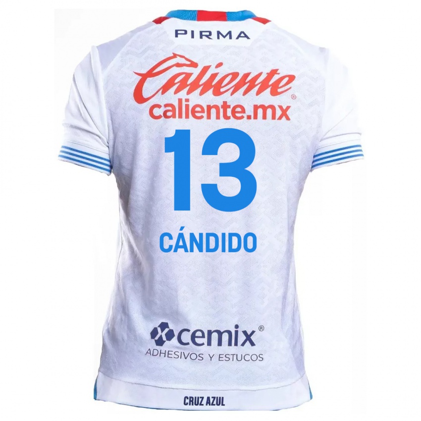 Hombre Camiseta Camilo Cándido #13 Blanco Azul 2ª Equipación 2024/25 La Camisa Chile