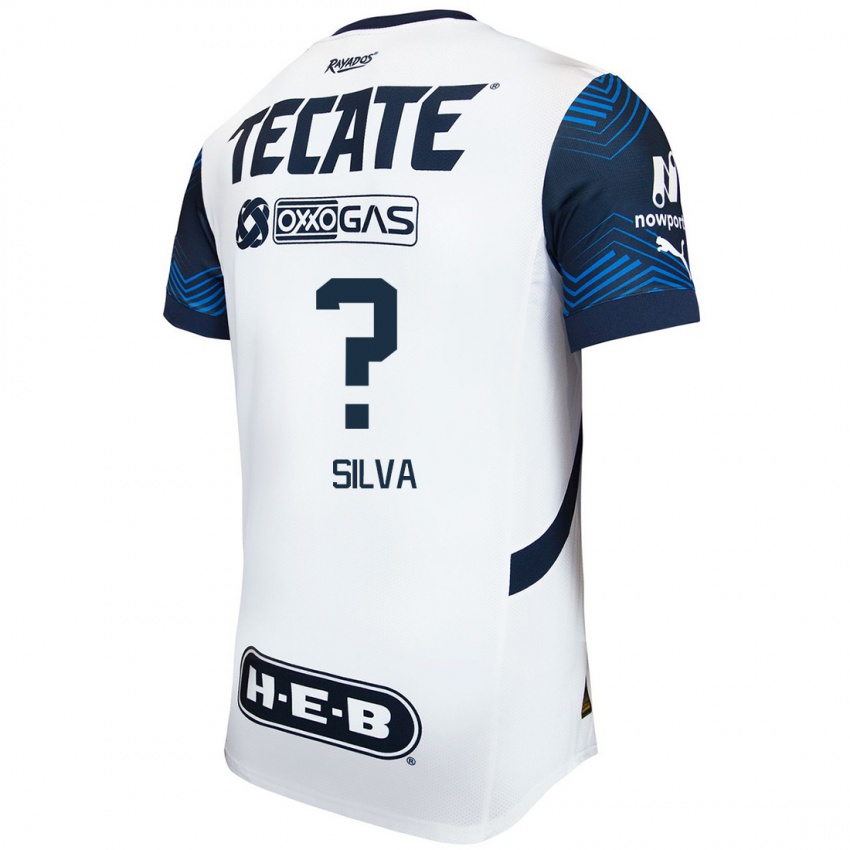 Hombre Camiseta Patricio Silva #0 Blanco Azul 2ª Equipación 2024/25 La Camisa Chile