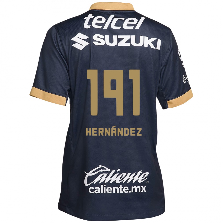 Hombre Camiseta Marco Hernández #191 Obsidiana Dorada Blanca 2ª Equipación 2024/25 La Camisa Chile