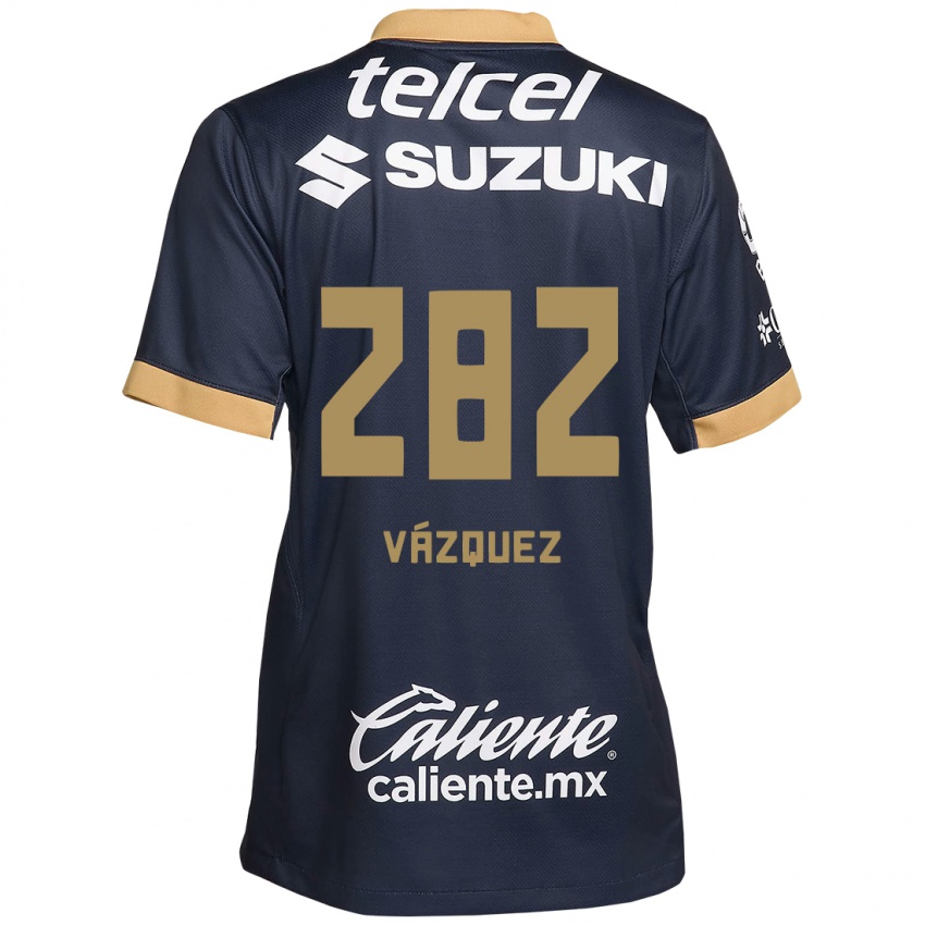 Hombre Camiseta Austin Vázquez #282 Obsidiana Dorada Blanca 2ª Equipación 2024/25 La Camisa Chile