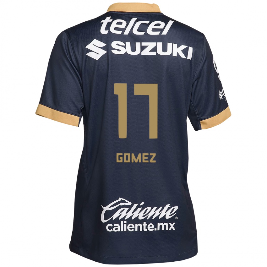 Hombre Camiseta Diana Gomez #17 Obsidiana Dorada Blanca 2ª Equipación 2024/25 La Camisa Chile