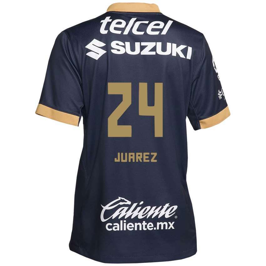 Hombre Camiseta Gabriela Juarez #24 Obsidiana Dorada Blanca 2ª Equipación 2024/25 La Camisa Chile