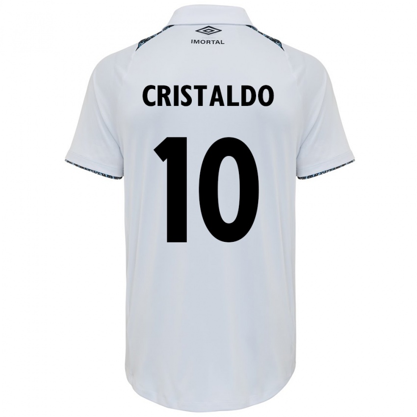 Hombre Camiseta Franco Cristaldo #10 Blanco Azul 2ª Equipación 2024/25 La Camisa Chile