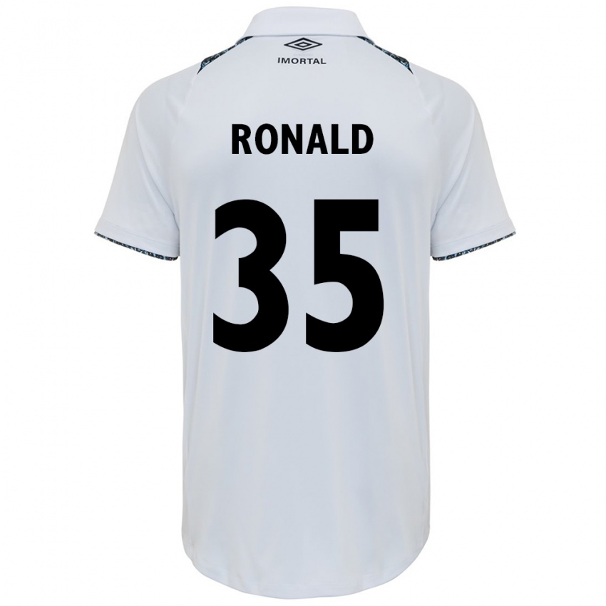 Hombre Camiseta Ronald #35 Blanco Azul 2ª Equipación 2024/25 La Camisa Chile